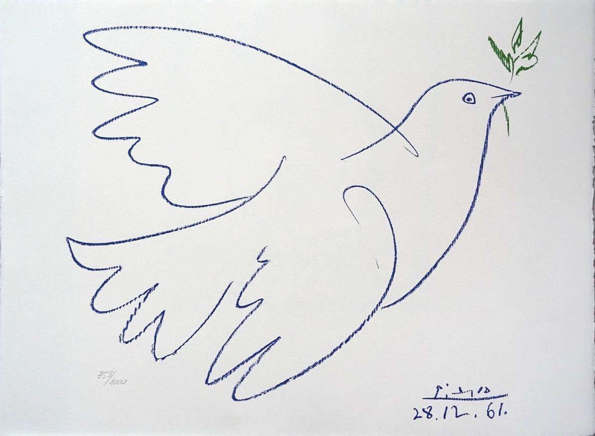 El dibujo de Picasso de la paloma de la paz.