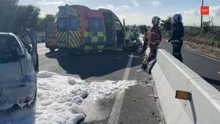 Muere un conductor de 54 años tras salirse de la vía y chocar contra una estructura de hormigón en la M-616 en Alcobendas