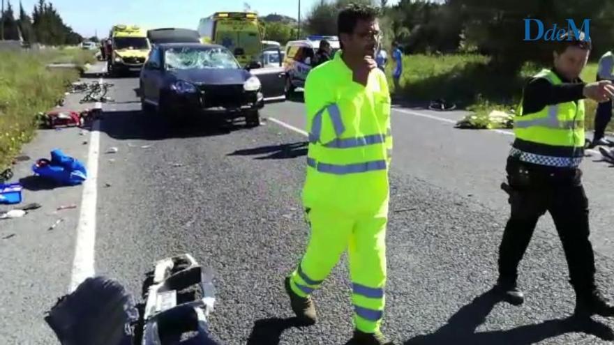 Un todoterreno arrolla a un pelotón ciclista en Capdepera