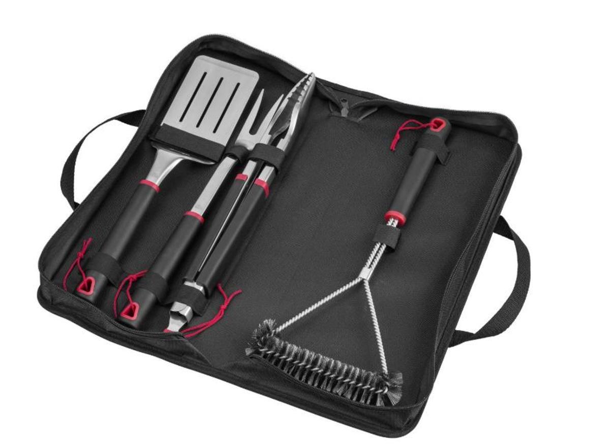 Set de utensilios de acero inoxidable.
