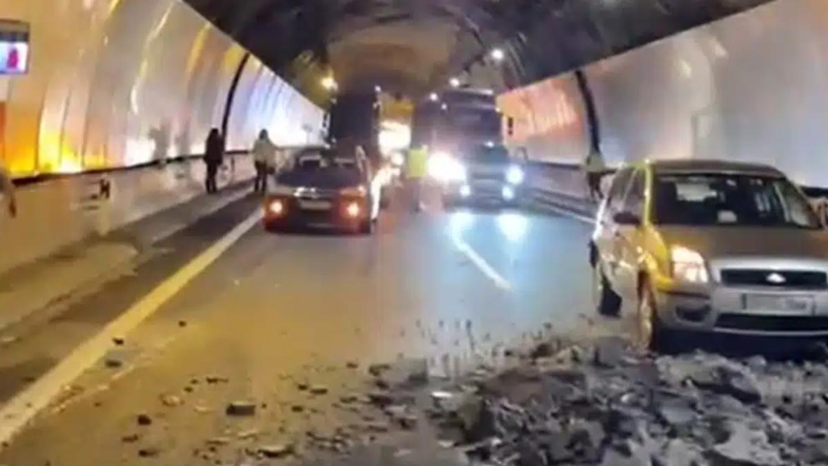 Bulo de desprendimiento de un túnel en Gran Canaria