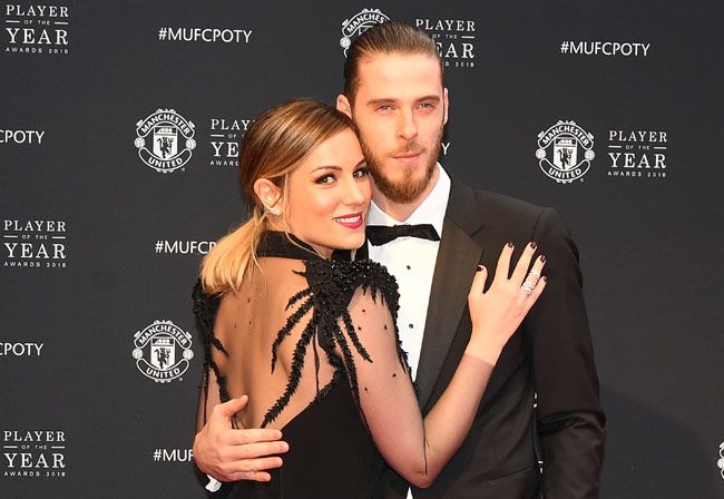 Edurne y David de Gea, muy abrazados