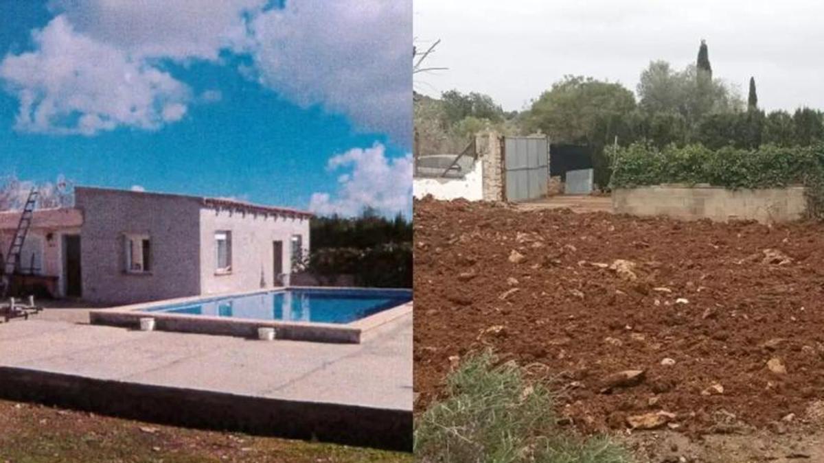 Beispiel eines Abrisses auf Mallorca: vorher und nachher.