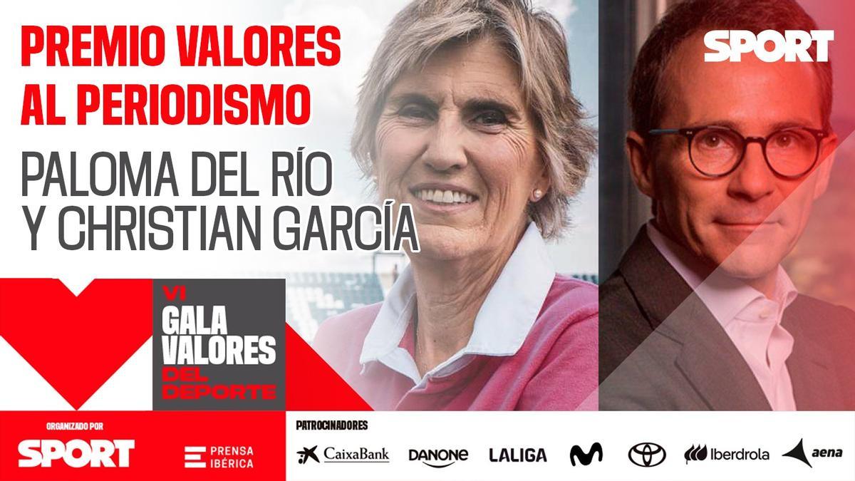 V Gala Valores del Deporte: Paloma del Río y Christian García, Premio Valores Periodismo