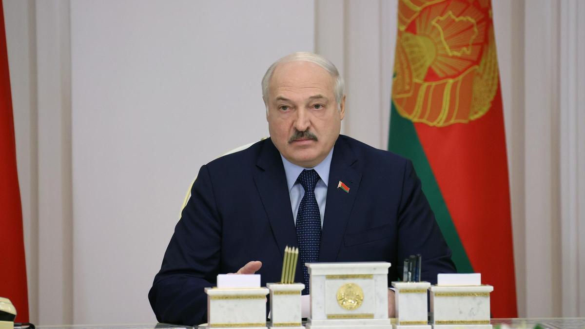 Belarusian President Alexander Lukashenko chairs a meeting in Minsk