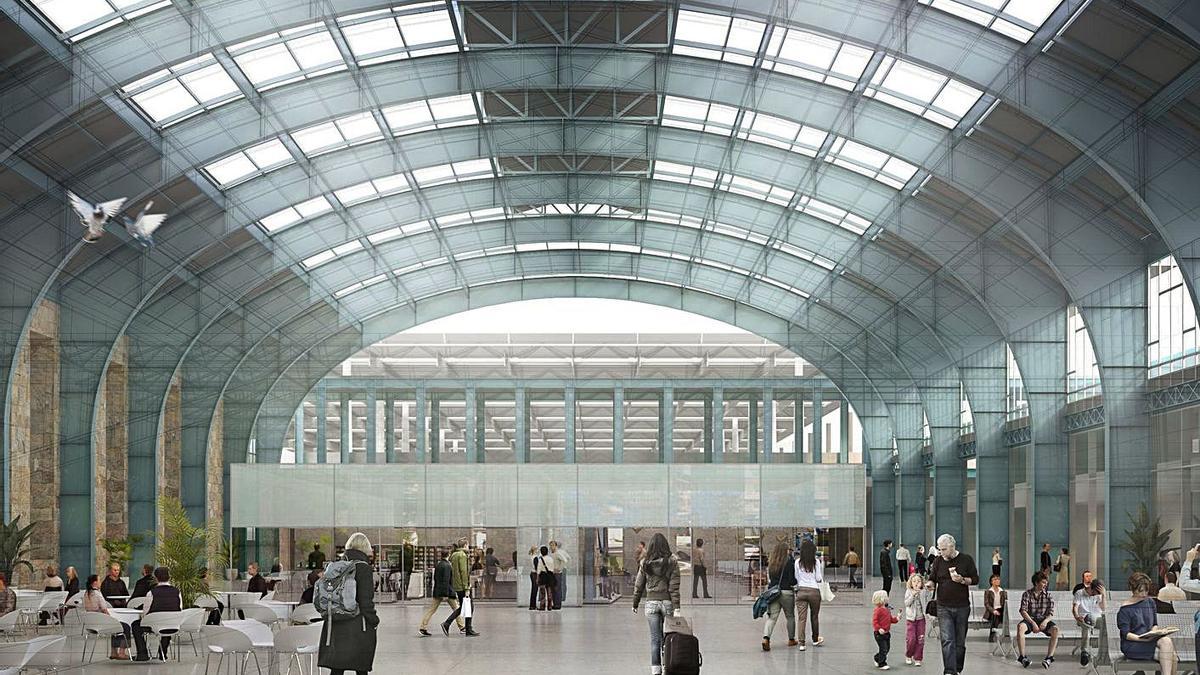 Imagen virtual del interior de la estación de San Cristóbal tras su remodelación.