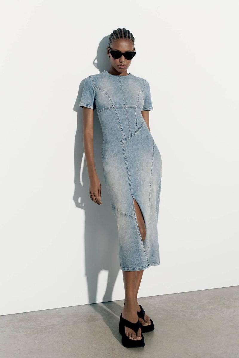 Vestido denim asimétrico