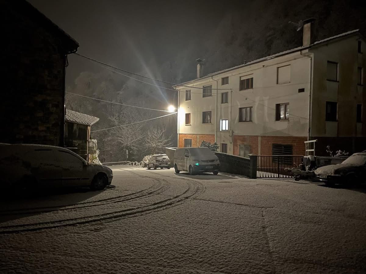La nieve cubre de blanco varias localidades de montaña de Asturias
