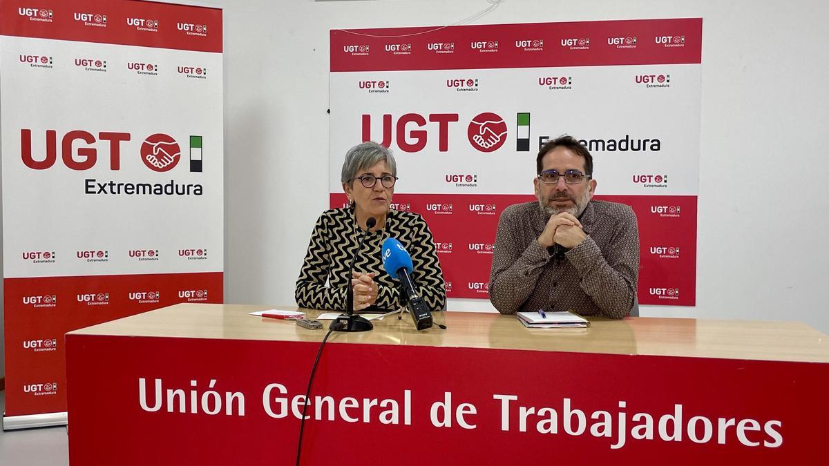 Sánchez y Poch, este jueves, en la presentación del estudio de UGT.