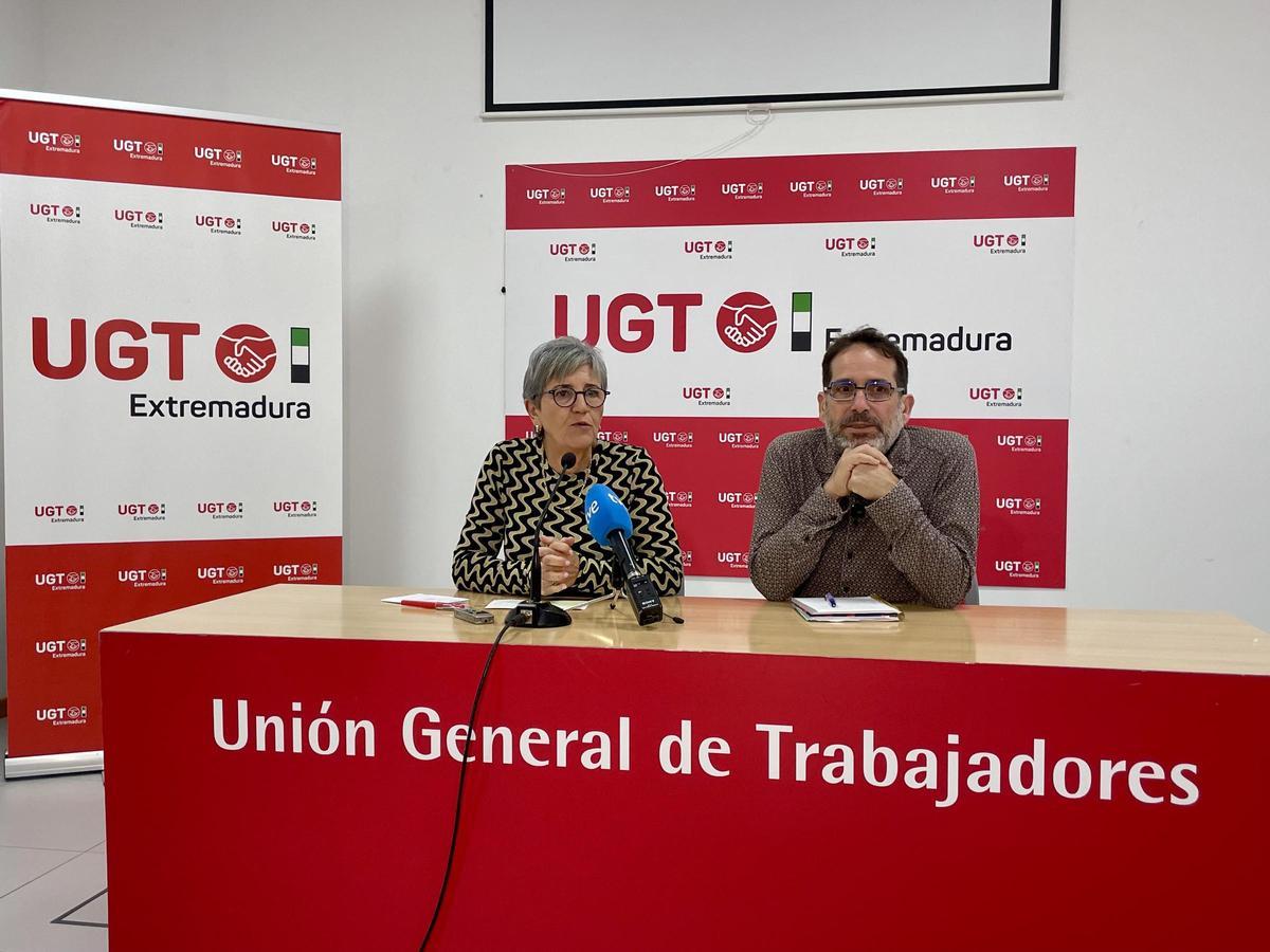 Sánchez y Poch, este jueves, en la presentación del estudio de UGT.