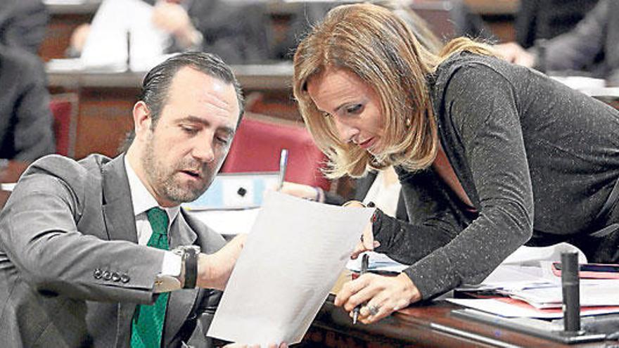 Bauzá y Cabrer durante un pleno del Parlament.