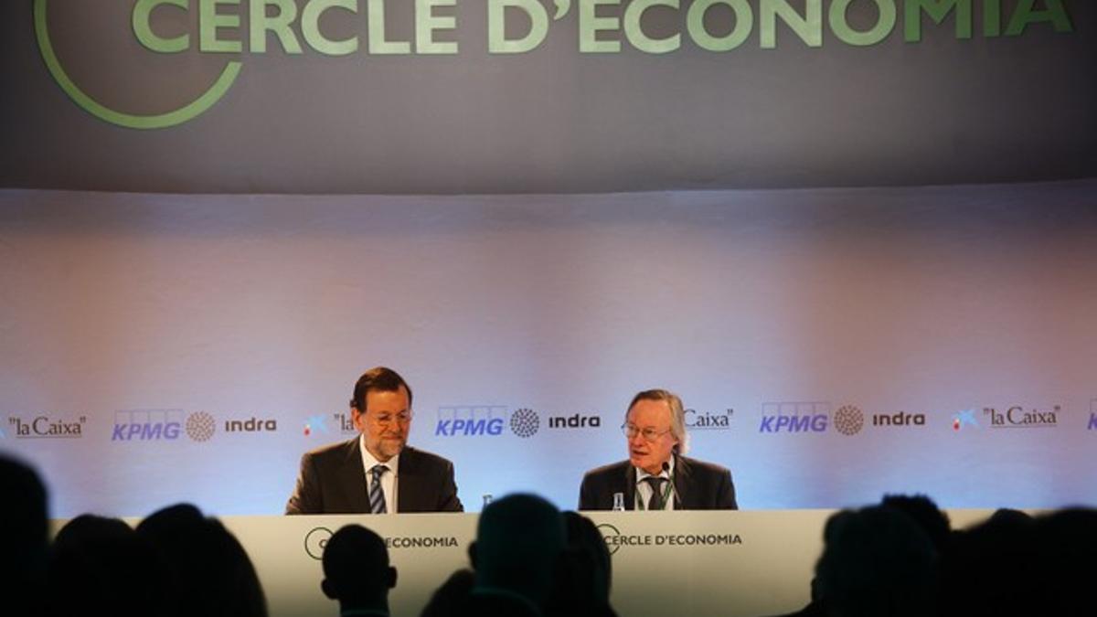 Rajoy y Piqué, en la reunión del Cercle d'Economia en Sitges.