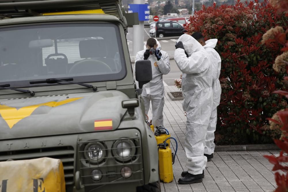 Coronavirus en Asturias: La UME, en Gijón