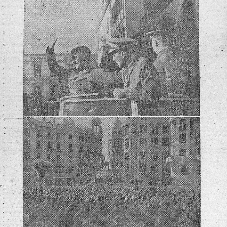 1939 Portada del diario Azul con las imágenes de la primera visita de Franco