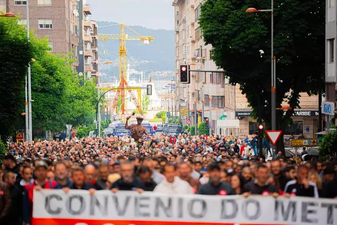 Tercera jornada de huelga del sector del metal en Vigo
