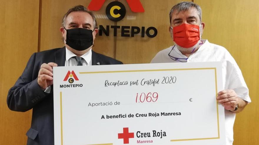 El Montepio entrega a Creu Roja Manresa els 1.060 euros recaptats per Sant Cristòfol