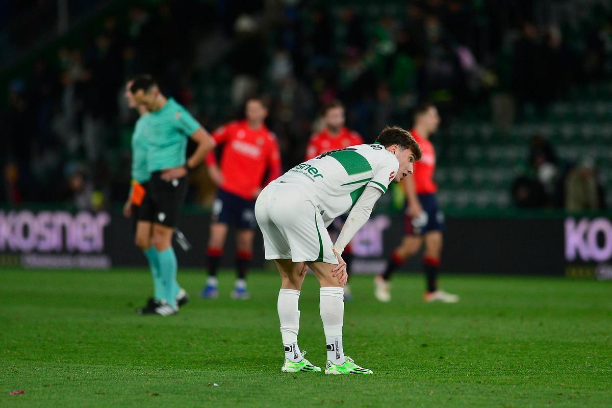 Yago de Santiago, durante el Elche-Osasuna