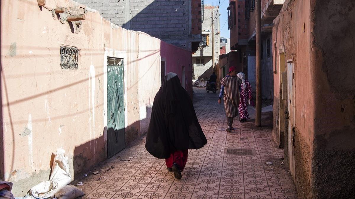 Fotografía del barrio de Azzouzzia, Marrakech, de dónde provenían los  presuntos asesinos de las dos turistas escandinavas.