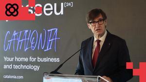 El president de la Generalitat, Salvador Illa, en el acto Passeu 2024