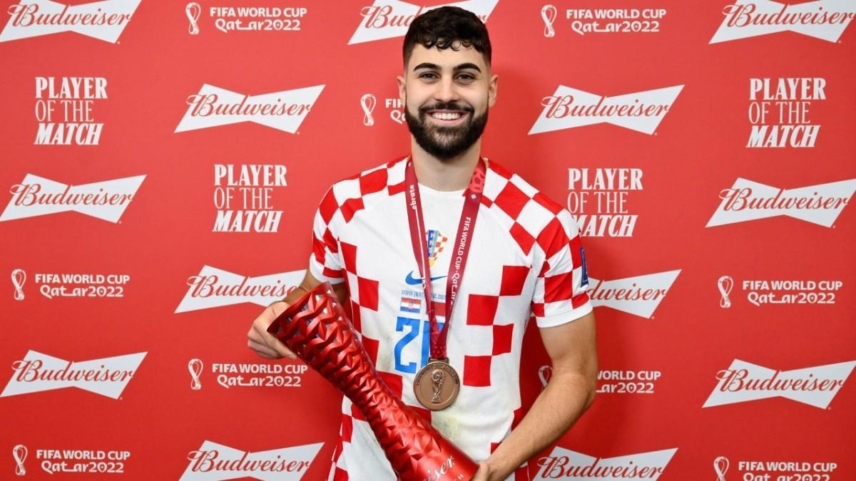 Gvardiol, mejor jugador del Croacia   Marruecos