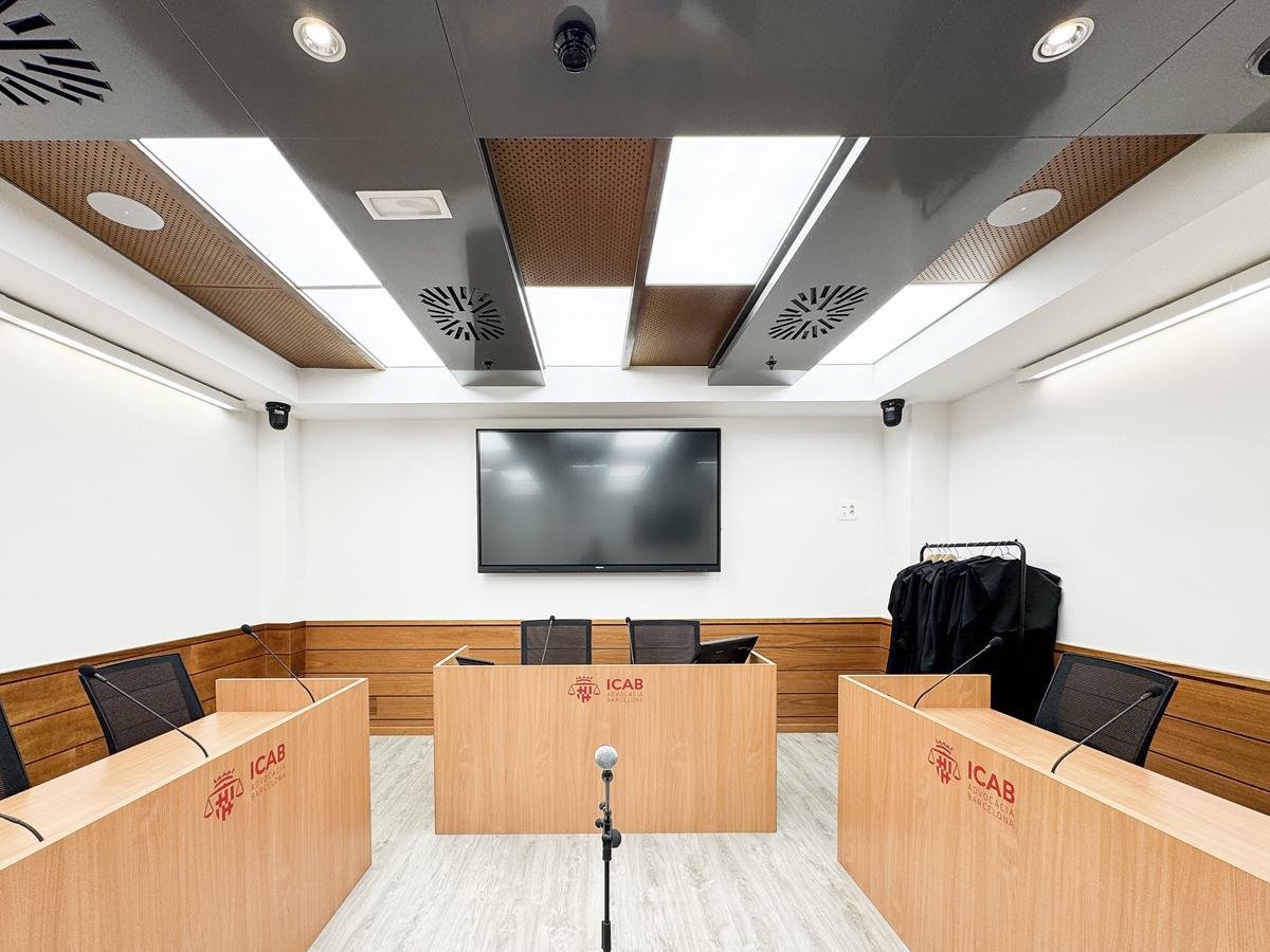 Sala de vistas del Centro de Formación del ICAB.