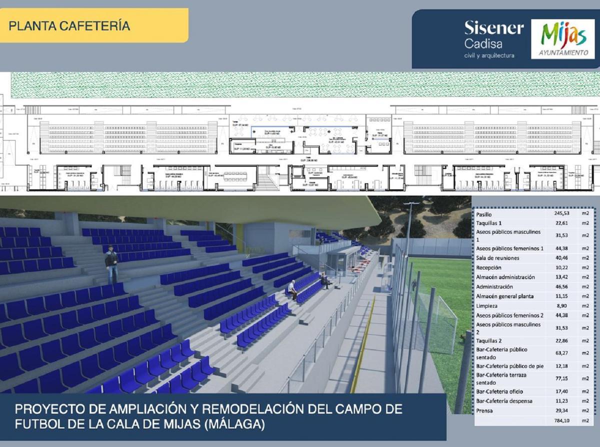 El campo de fútbol de La Cala de Mijas contará con gradas cuabiertas.