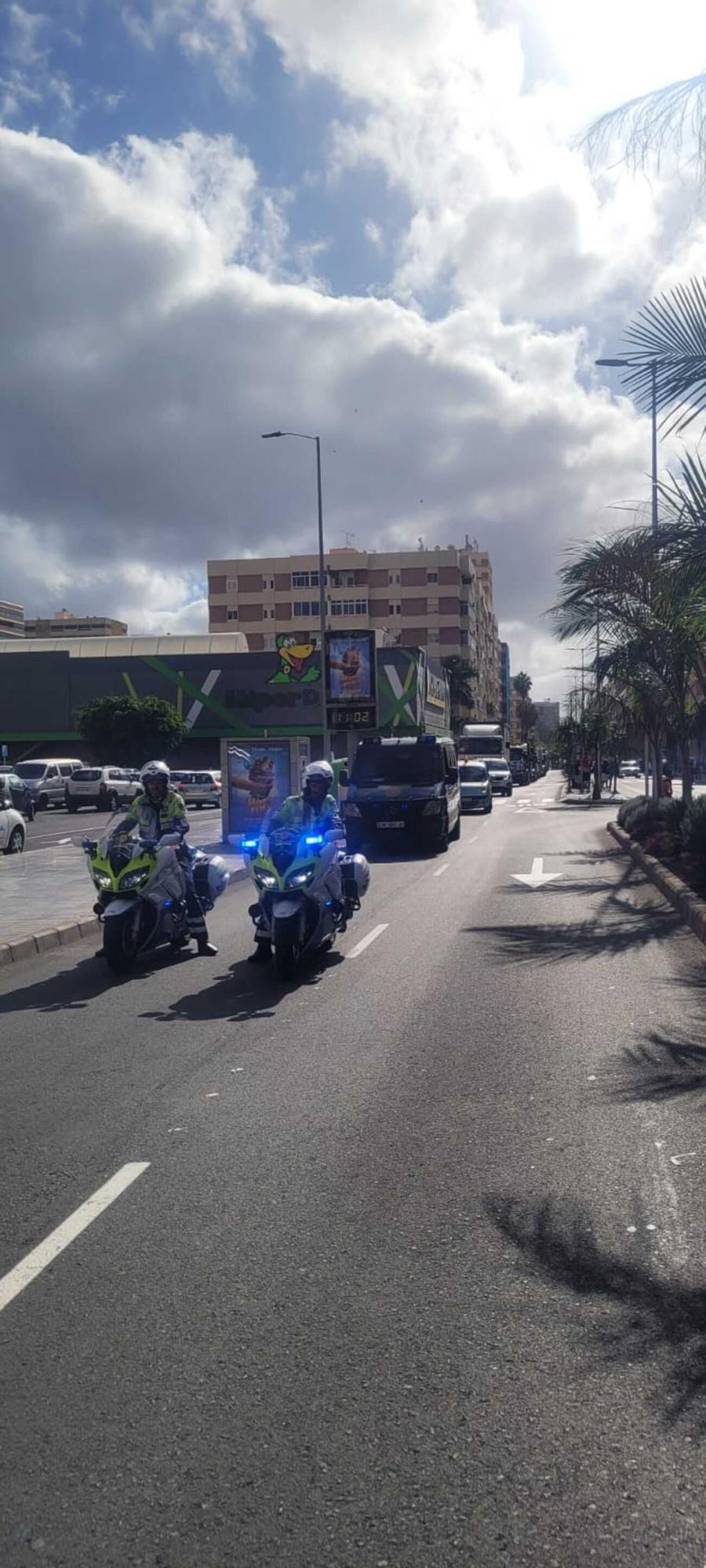 Caravana de transportistas en La Palmas de Gran Canaria