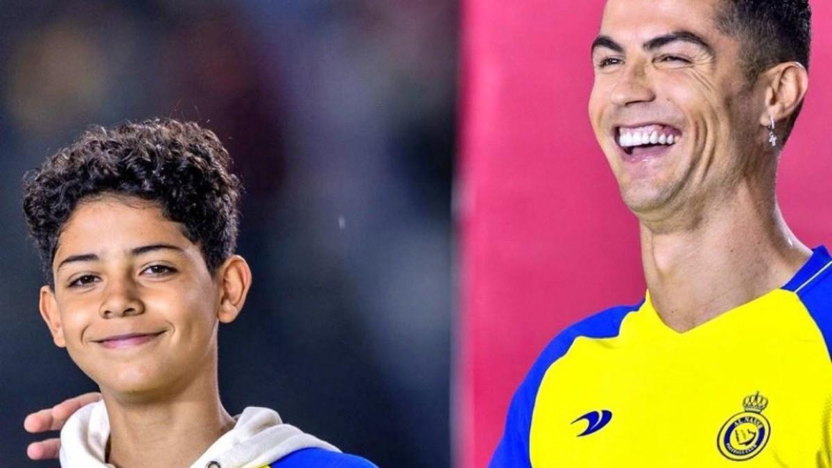 Cristiano Ronaldo Jr. acompaña a su padre en su presentación con el Al Nassr