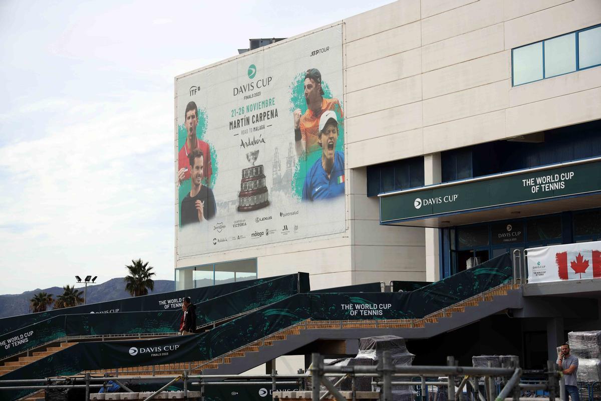 Preparativos para las Finales de la Copa Davis 2023, en el Martín Carpena.