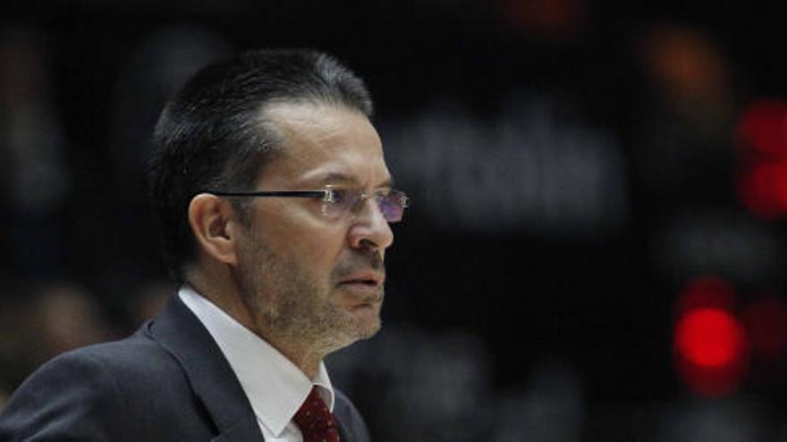 Pedro Martínez, entrenador del Valencia Basket, en el duelo ante el Alba Berlín