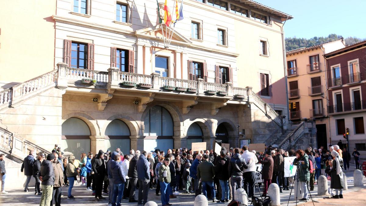 Concentració a Ripoll per defensar el dret a l'empadronament, en una imatge d'arxiu.