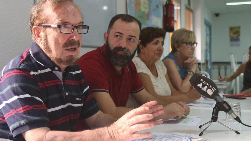 Pernía, Cansino, Fernández y San Alejo, ayer.