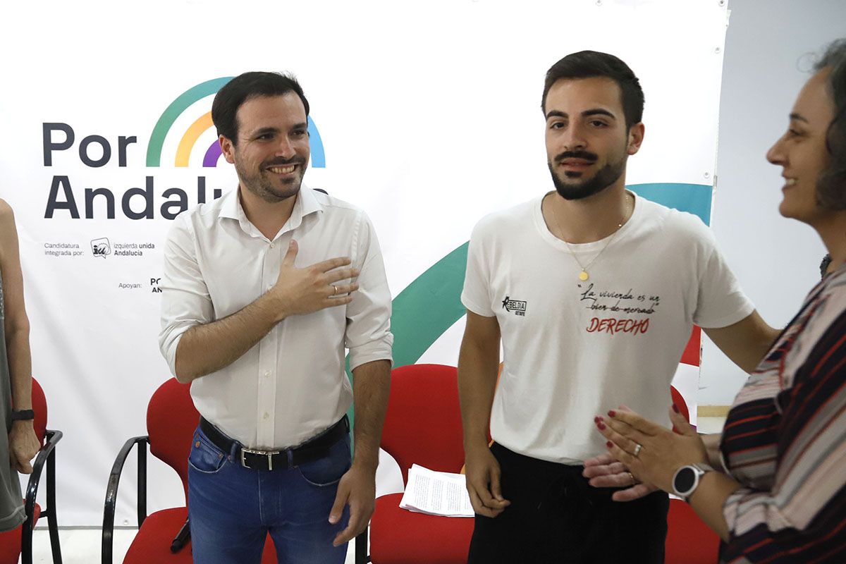 Alberto Garzón en la jornada electoral de Por Andalucía en Córdoba