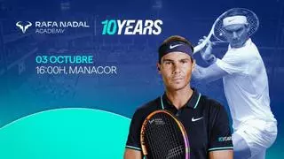 Rafa Nadal regresa a las pistas dos años después de su retirada para celebrar el décimo aniversario de su academia