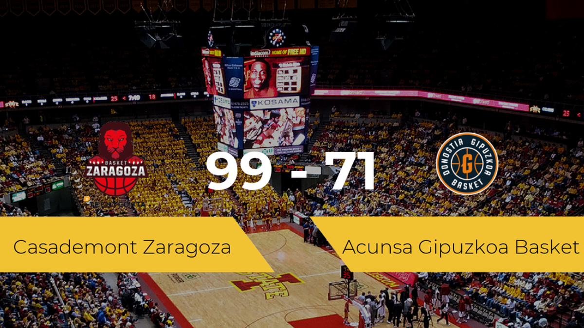 El Casademont Zaragoza gana al Acunsa Gipuzkoa Basket por 99-71