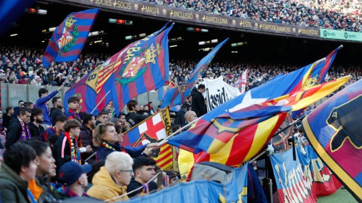Imagen de la antigua Grada d'Animació en el Camp Nou