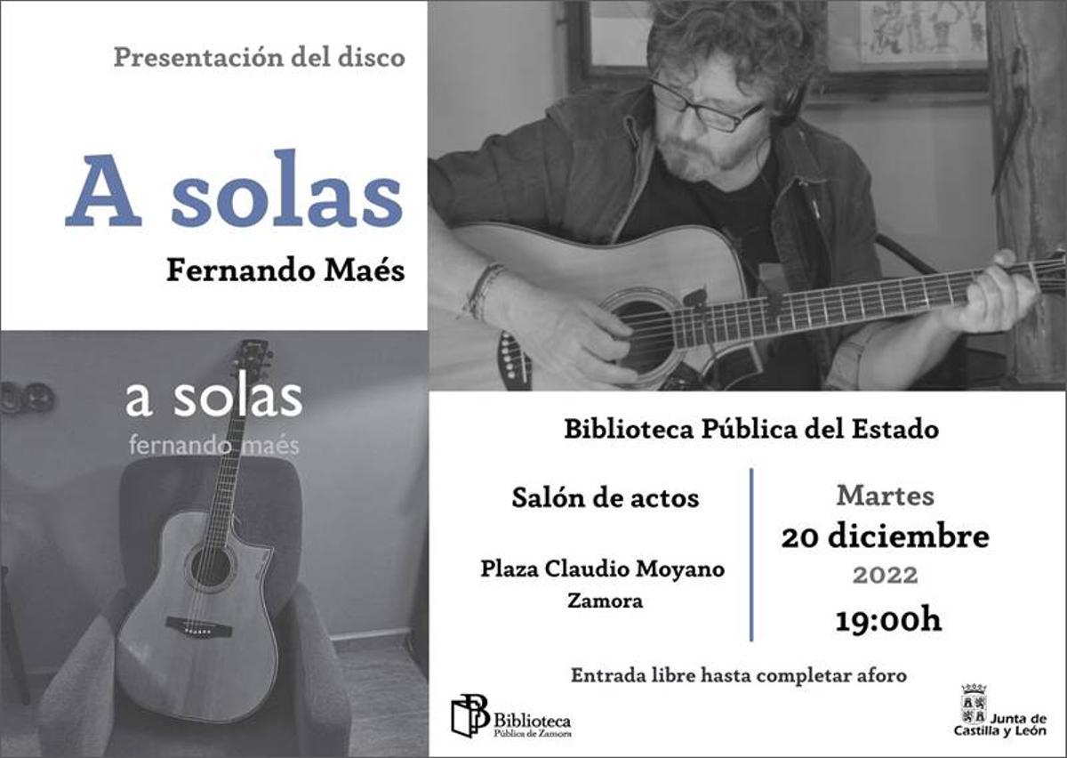 Presentación del disco A solas, de Fernando Maés.