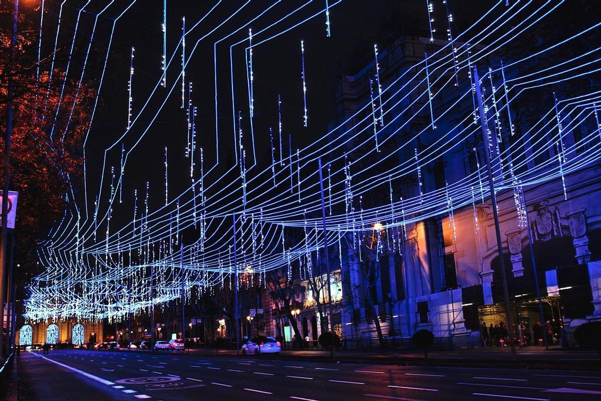 Luces de Navidad en Madrid, España