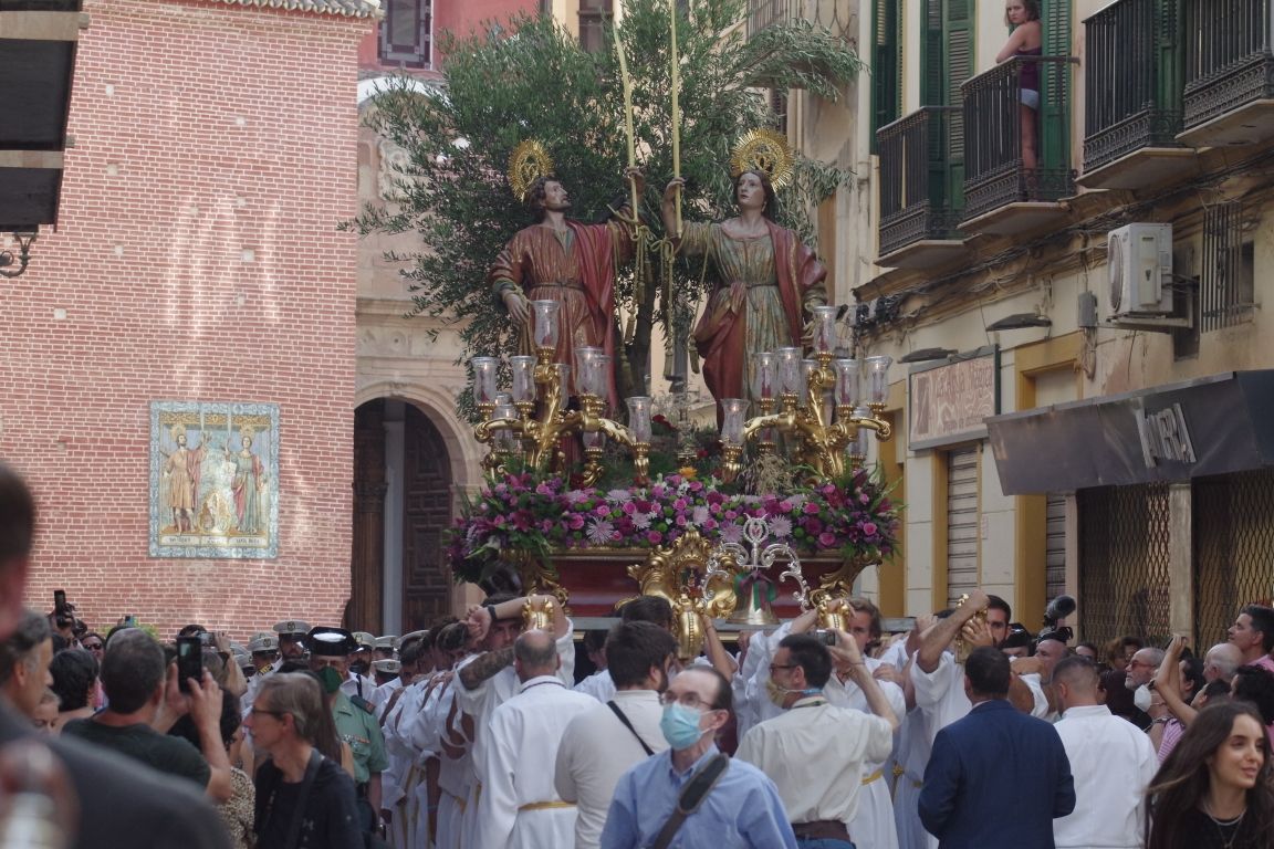 Procesión de los patronos de Málaga por las calles del Centro