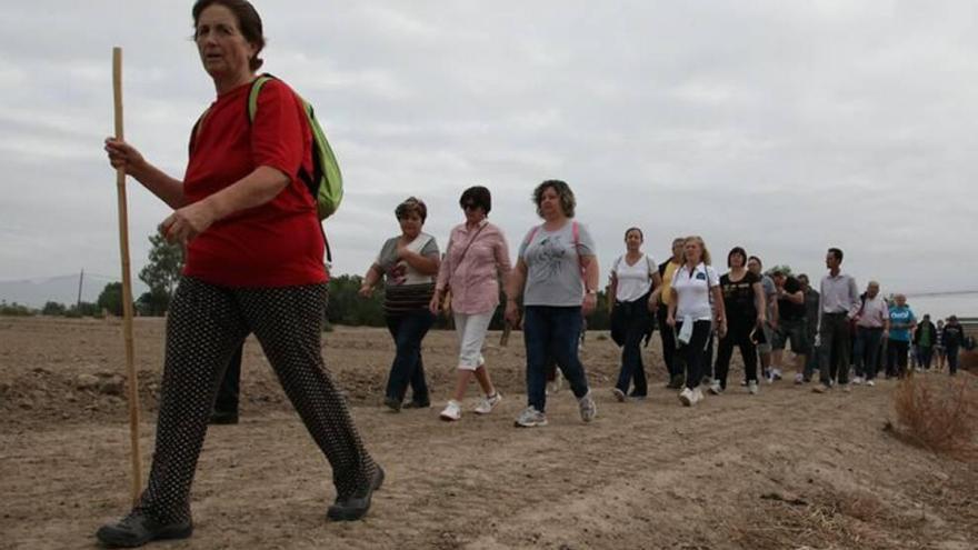 Decenas de personas participaron ayer en la marcha andando por la Rambla Biznaga.