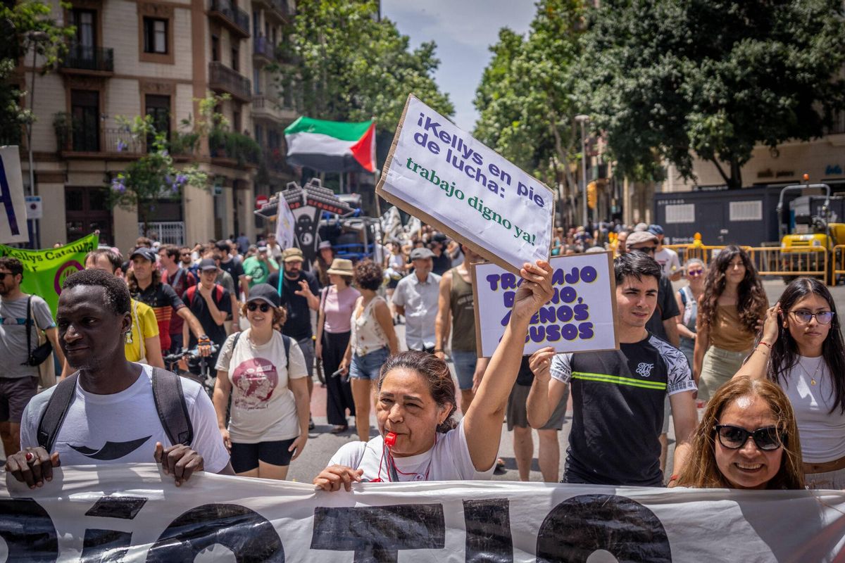 Manifestación en Barcelona por el decrecimiento turístico