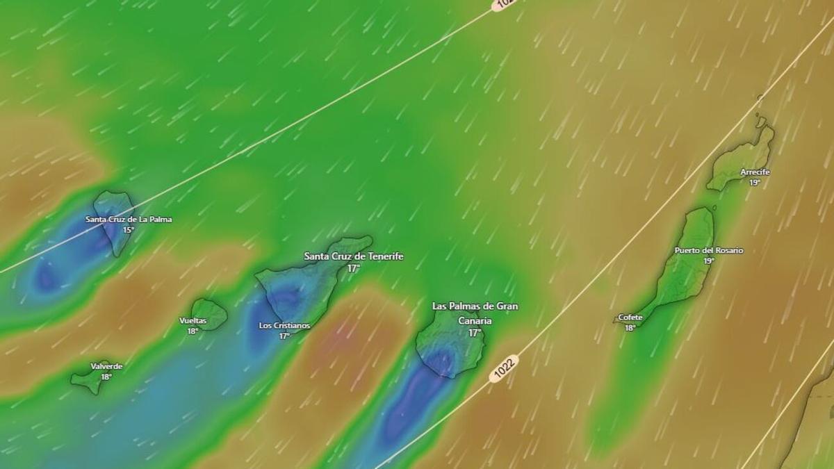 Aumento de temperaturas y fuertes vientos este lunes en Canarias