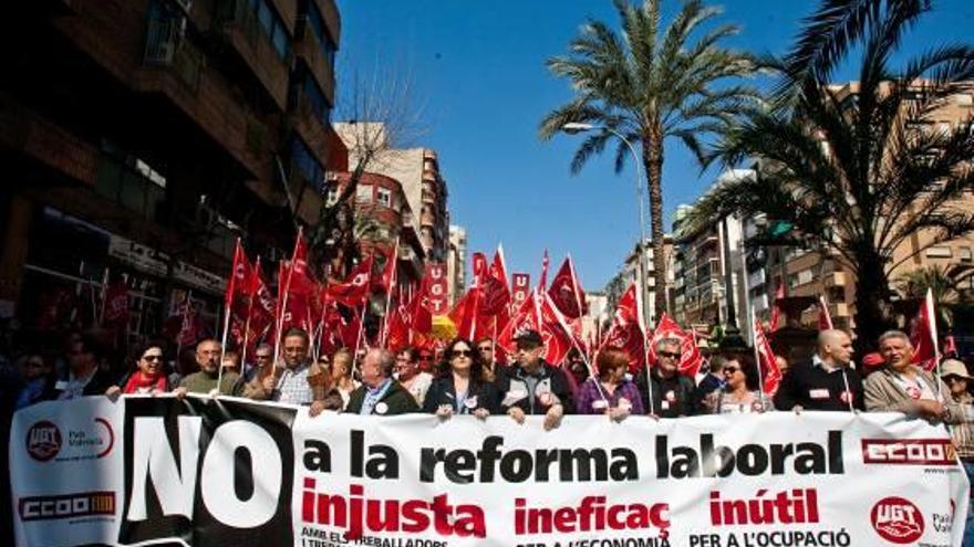 Manifestación sindical contra la reforma laboral de 2012.