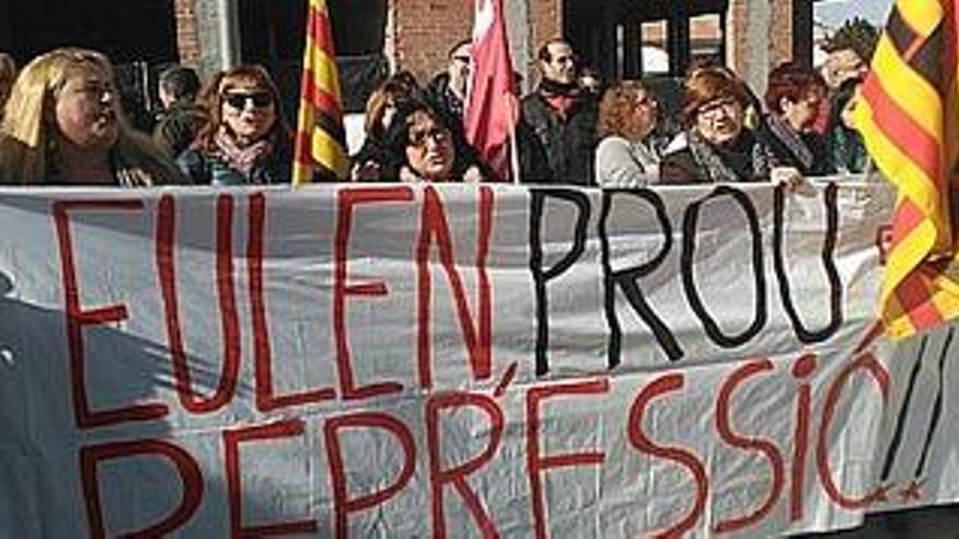 CCOO durant la protesta