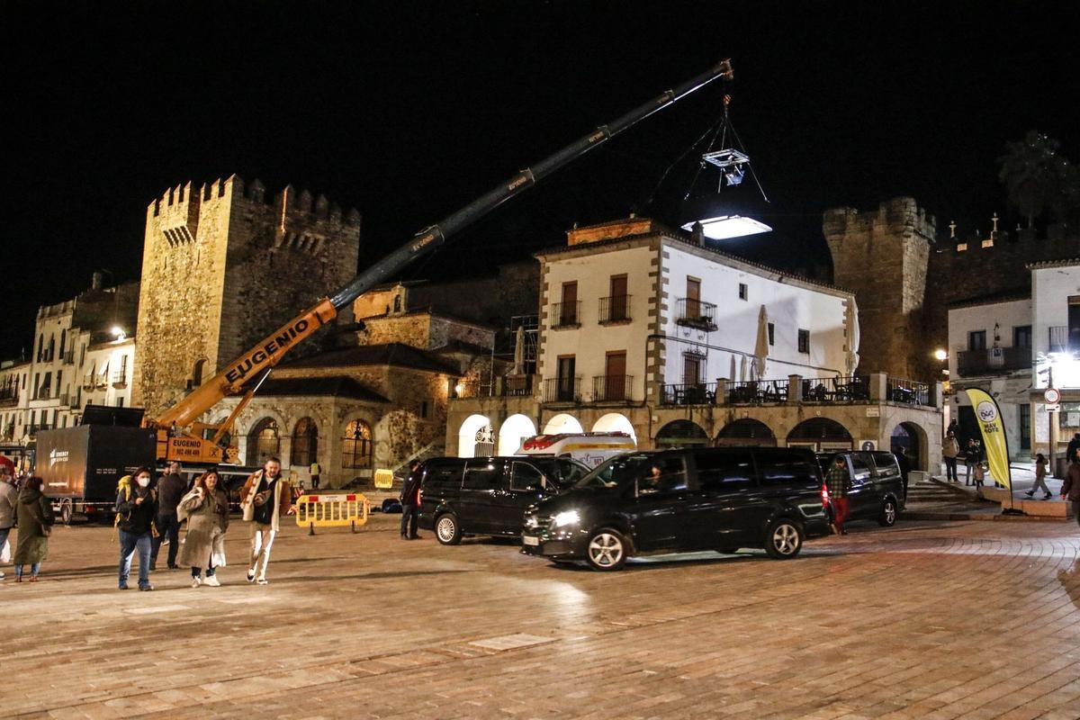 Rodaje en la plaza Mayor.