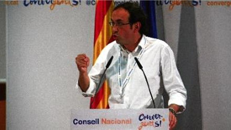 El coordinador general de CDC, Josep Rull, durant una compareixença, en una imatge d&#039;arxiu.