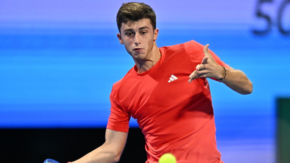 Luca Nardi, durante su anterior partido contra Alcaraz