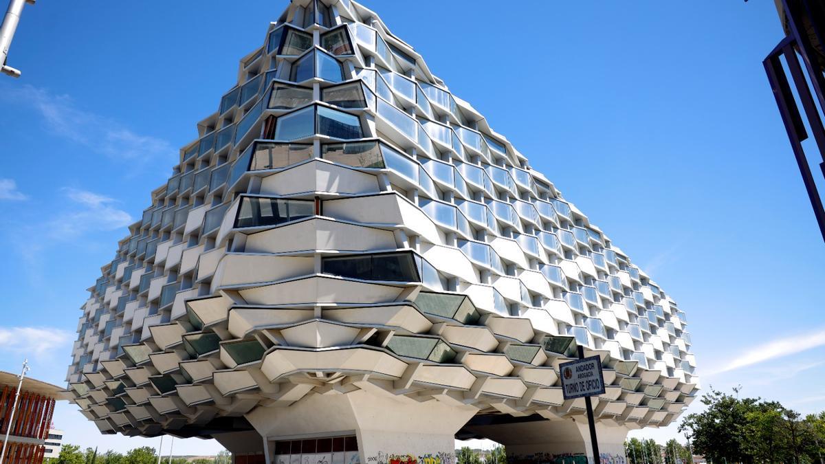 Fachada del Pabellón de Aragón, propuesta de la DGA para albergar la Agencia Estatal de Salud Pública.