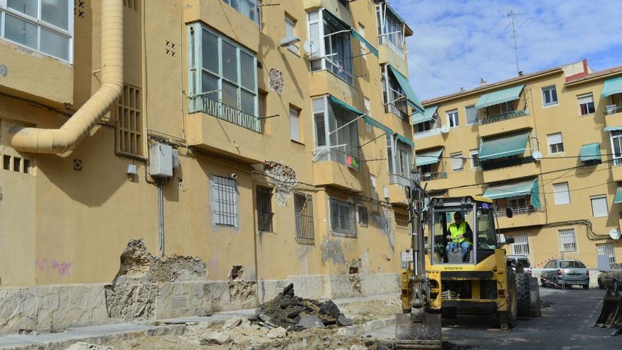 El barrio Porfirio Pascual, en una imagen de hace solo unos días, con los trabajos ya sobre el terreno.