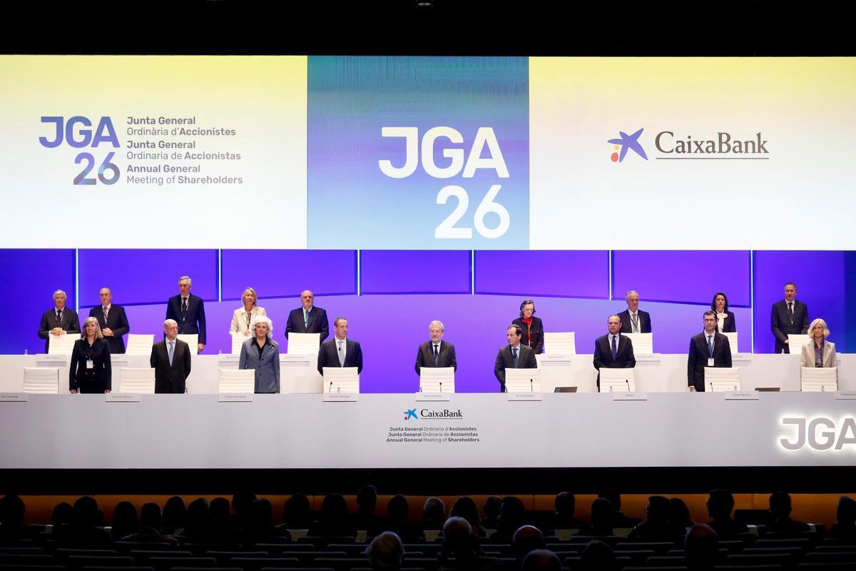La Junta General de Accionistas de CaixaBank se ha celebrado este viernes en el Palacio de Congresos de València.